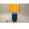 GLASS TABLE LAMP 41X41X65CM  ΜΕΤΑΛΛΟ / ΓΥΑΛΙ -ΜΠΛΕ / ΚΙΤΡΙΝΟ / ΧΡΥΣΟ Ε27