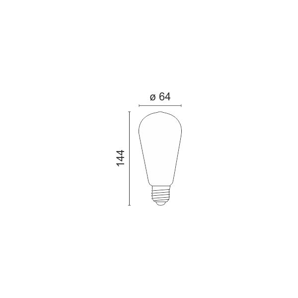 ΛΑΜΠΑ LED ST64 7W DIM 540LM GOLD FIL 2200K