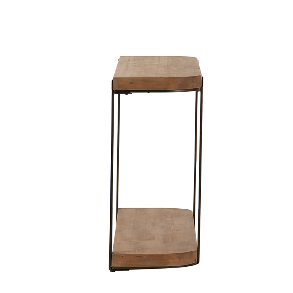 BROWN BLACK WOOD METAL CONSOLE 120X35X75CM