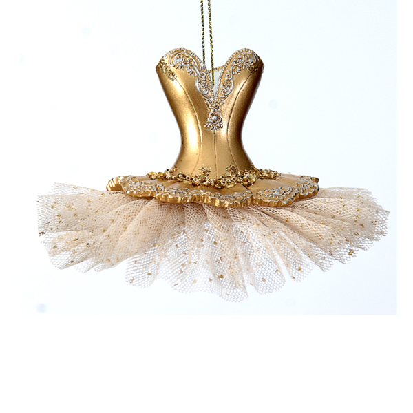 8/72-11cm Polyresin gold dress xmas orn