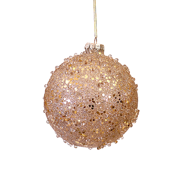 12/96-8cm Glass gold ball w/gold beads