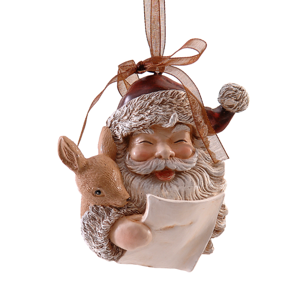 12/72-9cm Poly Santa orn