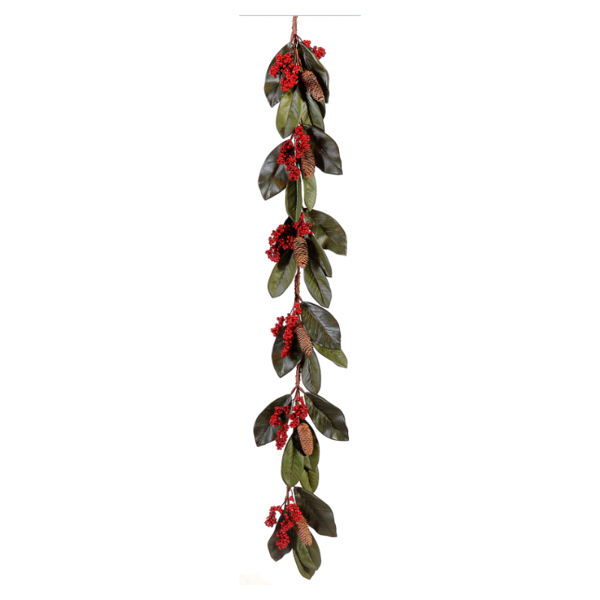 2/12-150cm Garland w/berries & pincones